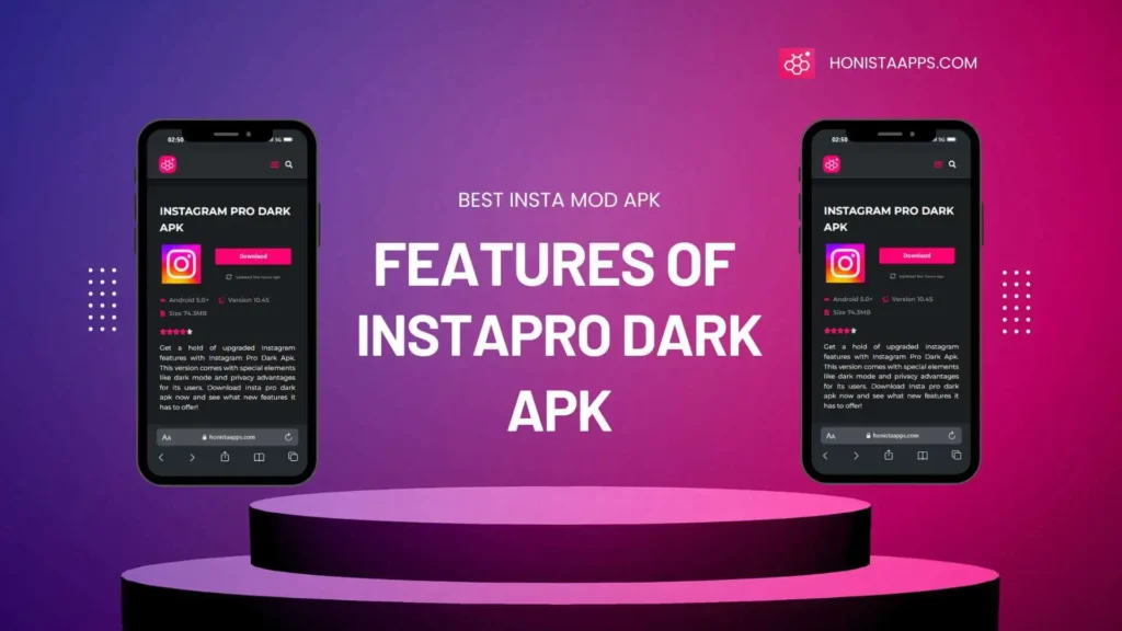 Instapro dark apk latest version features honistaapps.com