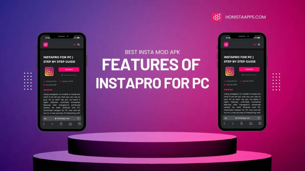 instapro for pc features honistaapps.com